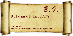 Blikhardt István névjegykártya